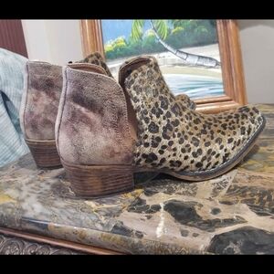 Roper Leopard and Brown Ankle Booties